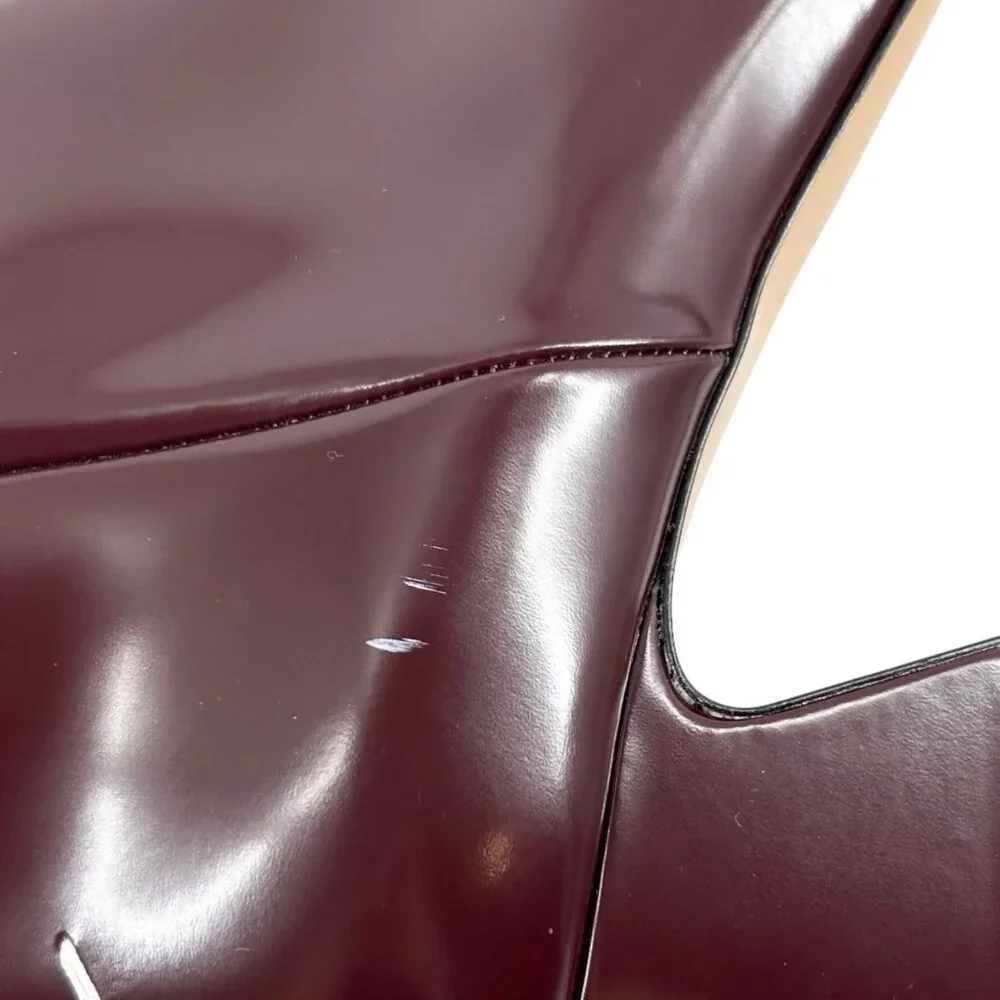 NWOB Maison Margiela Four Stitch Burgundy Patent Leather Boots